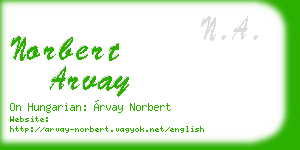 norbert arvay business card